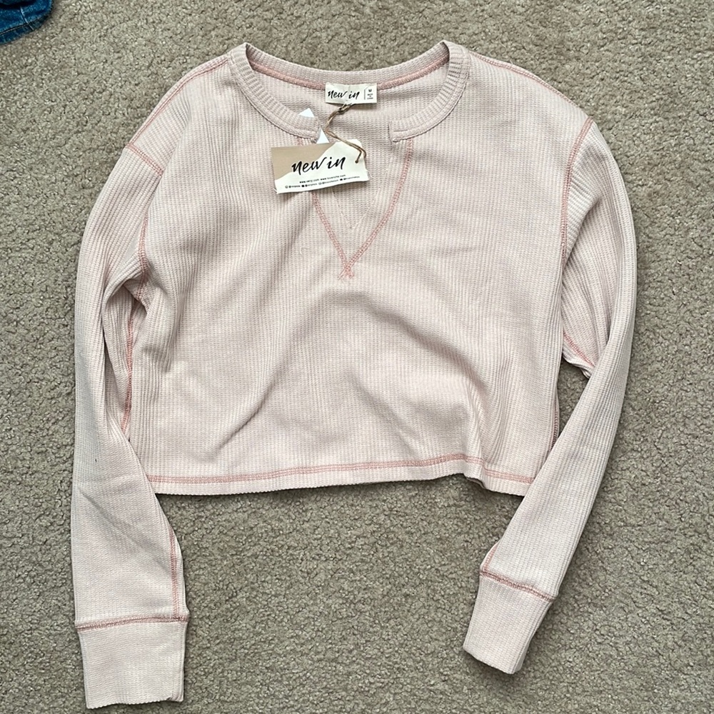 Cropped waffle top